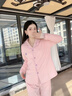 貓人純棉睡衣女士100全棉春秋季帶胸墊開衫長袖套裝大碼寬松家居服 清新綠 【100%純棉 免穿文胸】 L 【158-165cm/100-120斤】 曬單實拍圖