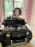 福兒寶（FUERBAO）奔馳授權(quán)兒童電動(dòng)車六驅(qū)可坐大人遙控玩具車小孩寶寶雙人越野送禮 六驅(qū)軟胎黑+后備箱+雙皮座雙油門 曬單實(shí)拍圖