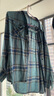 moussy 【趙昭儀同款】女裝新品美式格紋LOGO襯衫028IS430-3091 110藍色 均碼 曬單實(shí)拍圖