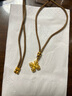 老鋪黃金古法手工足金項(xiàng)鏈 · 十字金剛杵吊墜（繩鏈款） 小號(hào)金重約9.39g 曬單實(shí)拍圖