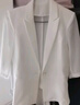 晚白【新品】2026春款氣質(zhì)翻駁領(lǐng)一?？弁ㄇ诎俅铒@瘦西裝外套女 白色 XL 曬單實(shí)拍圖