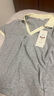 Olrain歐芮兒美式復古短袖T恤女夏季女裝撞色polo領(lǐng)上衣衣服polo衫 花灰色 M 曬單實(shí)拍圖