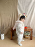 班喜迪嬰兒羽絨服連體衣冬季女寶寶衣服白鴨絨嬰幼兒加厚連帽外出服秋冬 米色 80 曬單實(shí)拍圖