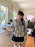 鳳蝶兒小香風(fēng)連衣裙子女裝秋季2025年新款韓系氛圍感法式千金蝴蝶結可愛(ài) 上衣+裙子 S 曬單實(shí)拍圖