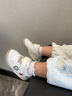 泰蘭尼斯秋季新品男寶寶赤足鞋寶寶鞋嬰幼兒學步鞋女寶寶防滑軟底步前鞋 白/杏色 21 內(nèi)長14.0適合腳長12.8-13.2 曬單實拍圖
