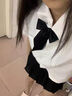 斤慕白色收腰短袖襯衫女襯衣百褶裙套裝jk制服學(xué)院風(fēng)學(xué)生2025夏季新款 白襯衫+黑褶裙+黑領(lǐng)飄 M 建議90-100斤左右 曬單實(shí)拍圖