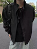 凌泊GATL美式飛行夾克男春季cleanfit短款工裝外套潮牌痞帥立領(lǐng)棒球服 黑色 常規 XL (175) 130-145斤 曬單實(shí)拍圖