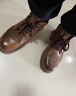 瑜尚臻品 復古馬丁靴男鞋秋冬季高幫潮流百搭皮鞋英倫風(fēng)工裝短靴男 棕色 42 曬單實(shí)拍圖
