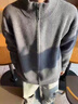卡圖弛美式cleanfit針織開(kāi)衫毛衣男春秋季寬松慵懶風(fēng)高級感街頭立領(lǐng)外套 淺灰色 XL 曬單實(shí)拍圖