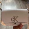 Calvin Klein【七夕禮物】單肩包鏈條包包字母旋扣翻蓋CK女包斜挎馬鞍包DH3240 曬單實拍圖