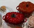 琺寶（staub）陶瓷創(chuàng)意雙耳帶蓋補(bǔ)品湯盅燉罐湯煲蒸蛋盅甜品湯碗小烤盤烘焙模具 番茄盅-櫻桃紅 曬單實(shí)拍圖