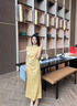 恣禾凌茜【清光】新中式醋酸緞面連衣裙女夏小個(gè)子蝴蝶年輕款改良旗袍 芥末黃 旗袍連衣裙  小個(gè)子版 M 曬單實(shí)拍圖