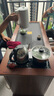 一米色彩陽臺茶桌椅組合家用實木茶幾中式茶臺燒水壺一體小戶型休閑泡茶桌 深胡桃色單桌+1小圍椅+2新月椅 1.2米【贈煮茶器套裝】 曬單實拍圖