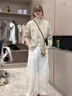 芭芙達(dá)妮小個子立領(lǐng)外套女短款春秋2025新款韓版休閑寬松感上衣襯衫 米白色 M :【101-112斤穿】 曬單實拍圖