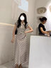 GUYN小眾設計感情侶裝夏季2025韓版短袖T恤女連衣裙法式一裙一衣ins潮 男上衣+女衣裙兩件拍下備注尺碼 均碼 S 曬單實拍圖
