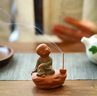 器非凡禪意紫砂小和尚線香插擺件家用室內(nèi)客廳茶盤(pán)香道可愛(ài)小沙彌香爐 聞香小和尚 曬單實(shí)拍圖
