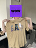 GAP男女裝2025夏季新款格紋貼布繡logo短袖T恤寬松多色上衣729330 卡其色 L (175/96A) 亞洲尺碼 曬單實(shí)拍圖