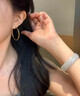 LnieerS999銀針章若楠同款大耳圈耳環(huán)女素圈高級感耳釘2025新款百搭耳飾 【5cm巨顯氣質(zhì)】金色大耳圈【999銀針】 曬單實(shí)拍圖