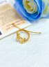中國黃金（CHINA GOLD）蓮花黃金戒指女士足金蝴蝶結(jié)編繩指環(huán)七夕中秋節(jié)禮物送女朋友老婆 蝴蝶結(jié)戒指【金繩】約0.3g 曬單實拍圖