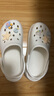 名創(chuàng)優(yōu)品（MINISO）洞洞鞋男女夏季外穿涼鞋防滑厚底踩屎感包頭涼拖鞋 白色+海洋星星 曬單實拍圖