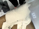 彌柯菲秋冬新款毛衣女半拉鏈高領(lǐng)寬松針織打底寬松慵懶精仿羊毛外套上衣 米色 M  建議90-120斤 曬單實(shí)拍圖