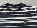 李寧運動(dòng)T恤男子夏季條紋拼色時(shí)尚百搭圓領(lǐng)短袖上衣ATSV515 黑色/月表灰-3 M 曬單實(shí)拍圖