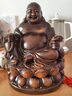 VERY WIND彌勒佛擺件實(shí)木雕刻新中式家居客廳玄關(guān)店鋪裝飾擺件喬遷開業(yè)送禮 中號(hào)彌勒佛(長25*高28約14斤) 曬單實(shí)拍圖