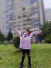 G.DUCKKIDS童裝女童羽絨服中長(cháng)款冬季兒童沖鋒衣三合一冬裝女孩加厚保暖外套 紫色內搭羽絨 140 曬單實(shí)拍圖