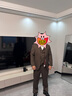 CULTUM意式那不勒斯西服套裝男商務(wù)正裝紳士休閑新郎婚禮西裝三件套 亞麻棕 三件套 180B /52B 曬單實拍圖