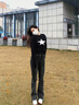 FSHE黑灰色高腰微喇牛仔褲女小個子修身顯瘦彈力拖地馬蹄喇叭褲長褲子 復古藍長褲 S 曬單實拍圖