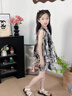 WVD女童國風(fēng)套裝夏季2025新款兒童新中式夏裝女孩大童背心短褲兩件套 灰色套裝掛頸背心+短褲 灰色套裝 120 CM 曬單實(shí)拍圖
