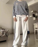 帛芮三條杠運動(dòng)褲休閑褲子女款2025年最新款闊腿褲條紋褲秋女裝 曬單實(shí)拍圖