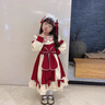 G.DUCKKIDS女童洛麗塔公主裙秋冬裝女寶寶童裙兒童洋氣lolita連衣裙生日禮服 紅色長袖洛麗塔 /無頭飾 140 高125-135 重47-56 曬單實(shí)拍圖