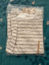 無印良品（MUJI）女式 條紋 圓領(lǐng)短袖T恤 上衣打底衫女款內(nèi)搭女裝女士 淺灰色條紋 XL (165/92A) 曬單實拍圖