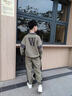G.DUCKKIDS男童秋裝衛(wèi)衣套裝潮牌2025新款兒童拼接加絨運(yùn)動(dòng)服春秋冬季男孩潮 綠色 春秋 170 cm 曬單實(shí)拍圖