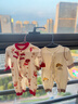 優(yōu)奇嬰兒衣服連體衣新生兒滿月白天哈衣寶寶周歲春秋純棉衣服外出 曬單實(shí)拍圖