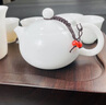 冰種羊脂玉茶具套裝白瓷蓋碗套裝茶壺茶杯茶洗輕奢禮盒裝送禮 和田玉瓷13入蓋碗西施壺禮盒裝 曬單實(shí)拍圖