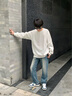 安踏（ANTA）衛衣男衣服運動(dòng)服飾男士圓領(lǐng)籃球秋冬季logo健身裝寬松長(cháng)袖跑步服 象牙白 XL 曬單實(shí)拍圖