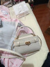 CHARLES&KEITH鱷魚紋凱莉包手提斜挎婚包包女包生日禮物CK2-50270880-1 Ivory象牙色 S 曬單實拍圖