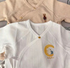 babylove新生兒半背衣純棉春秋款家居服嬰兒睡衣初生兒寶寶護(hù)肚彩棉上衣 曬單實(shí)拍圖