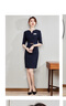 羅蒙（ROMON）工作服女夏連衣裙高貴優(yōu)雅氣質(zhì)高端包臀售樓部工裝女五分袖職業(yè)裙 藏青色款五分袖 藍色腰帶 3XL 133-143斤左右 曬單實(shí)拍圖