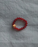 周六福  黃金戒指女款5D硬金桃花足金紅瑪瑙指環(huán) 定價(jià) 0.19g 曬單實(shí)拍圖