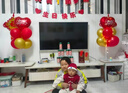 G.duck小黃鴨周歲禮服男寶寶中式嬰兒唐裝一周歲宴男童中國風紅色套裝 提花長袖長褲送襪子帽子 80春秋款 均碼 曬單實拍圖