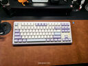 黑爵（AJAZZ）AK870三?？椭苹瘷C(jī)械鍵盤 全鍵熱插拔 Gasket結(jié)構(gòu)RGB 原廠PBT三拼鍵帽 原廠紫白藍(lán) 飛魚軸  曬單實(shí)拍圖