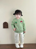 幼歌（YOUGE）嬰幼兒2025秋季新款可愛童趣寬松舒適毛衣開衫 綠色 90 cm 曬單實(shí)拍圖