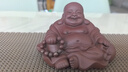 溪隱陶府 宜興紫砂茶寵名家陳洪軍全手工笑口常開(kāi)彌勒佛大肚羅漢笑佛擺件 曬單實(shí)拍圖