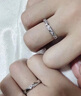 DRAGBOLL鉆戒女對(duì)戒紙短情長(zhǎng)情侶戒指活口可調(diào)節(jié)結(jié)婚求婚送女友生日禮物 白金色一對(duì)莫桑石-開口可調(diào)節(jié) 曬單實(shí)拍圖