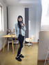 莫代爾高個子灰色內(nèi)搭褲女春秋加長款不掉檔外穿褲襪秋冬加絨保暖棉褲 160g燕麥白/連腳春秋薄款15-25℃ M 【適合身高155-168CM】 曬單實(shí)拍圖