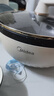 美的（Midea）電炒鍋 電火鍋 電蒸鍋 電煮鍋 家用多用途炒菜專用鍋 4L一體電熱鍋不粘鍋 HGE2811B 配蒸籠木鏟 曬單實(shí)拍圖