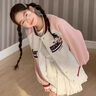 G.DUCKKIDS小黃鴨童裝女童外套春秋2025新款兒童衣服洋氣夾克上衣女孩棒球服 白花灰色 130 建議120-130cm7-8歲 曬單實(shí)拍圖